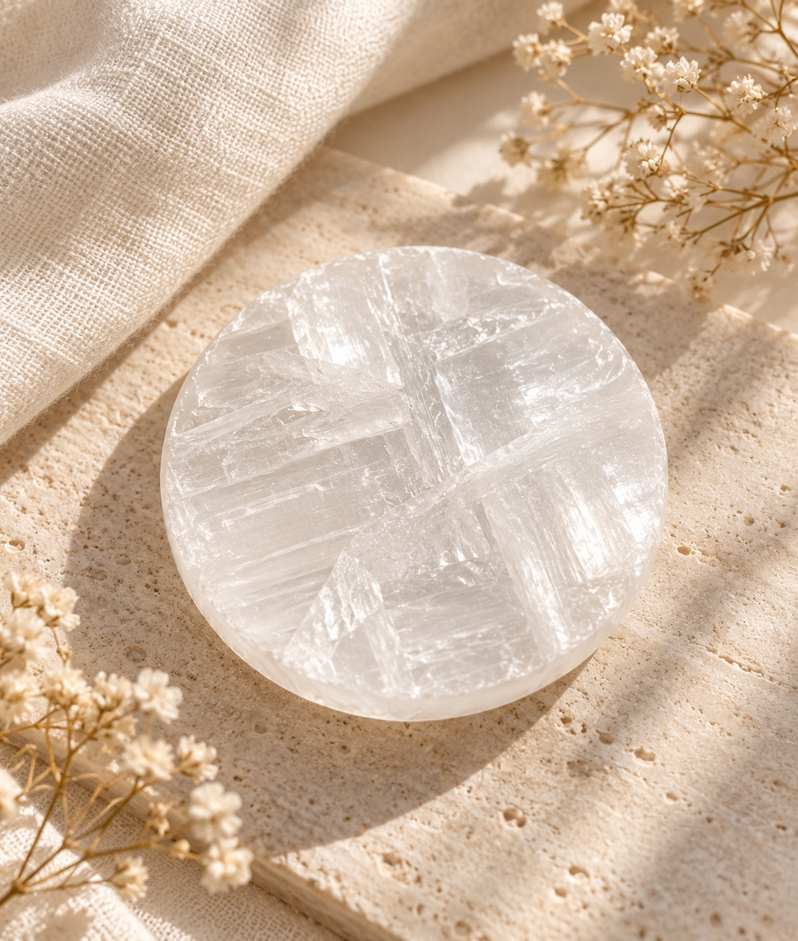 Selenite raw plate