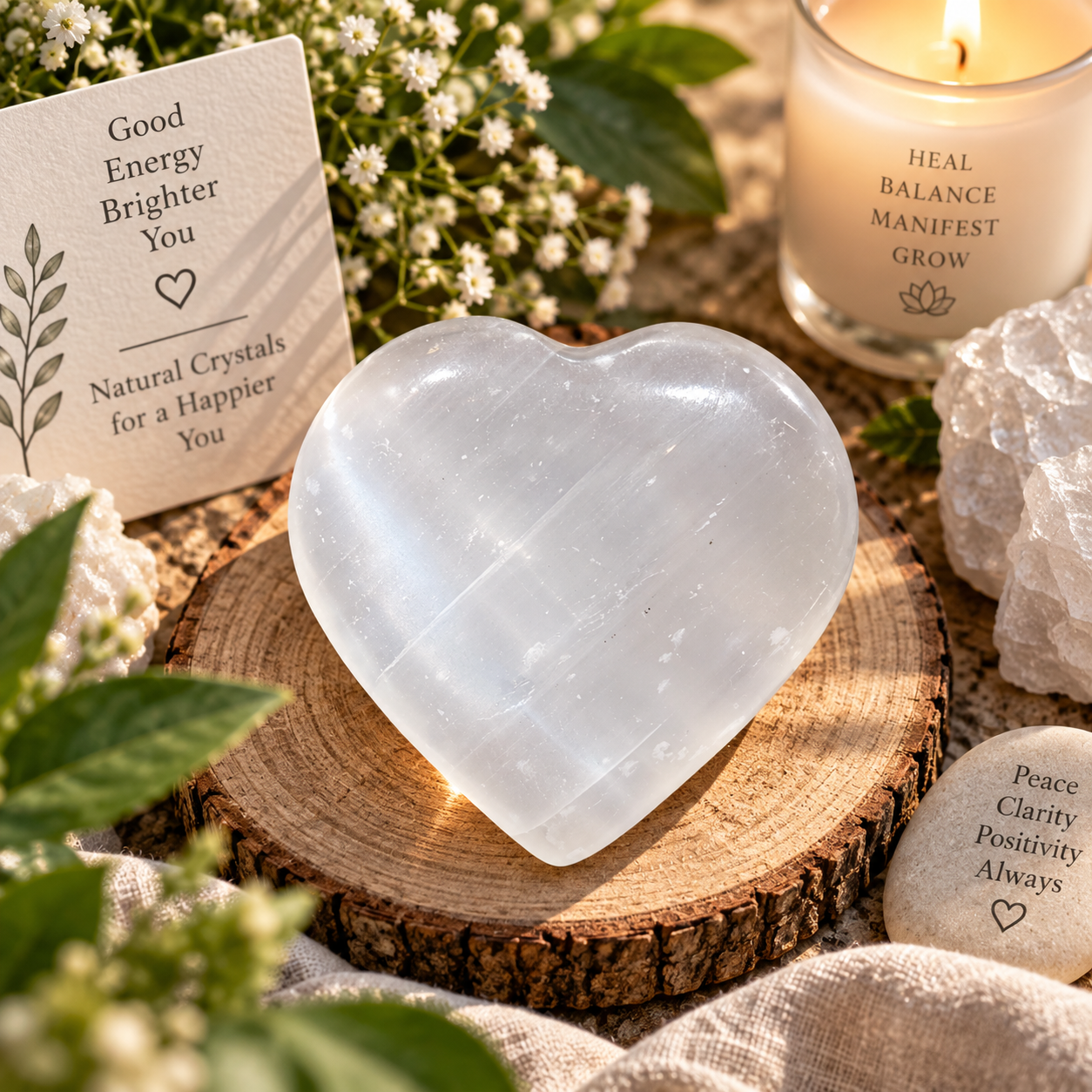 Selenite heart (approx 100gm)
