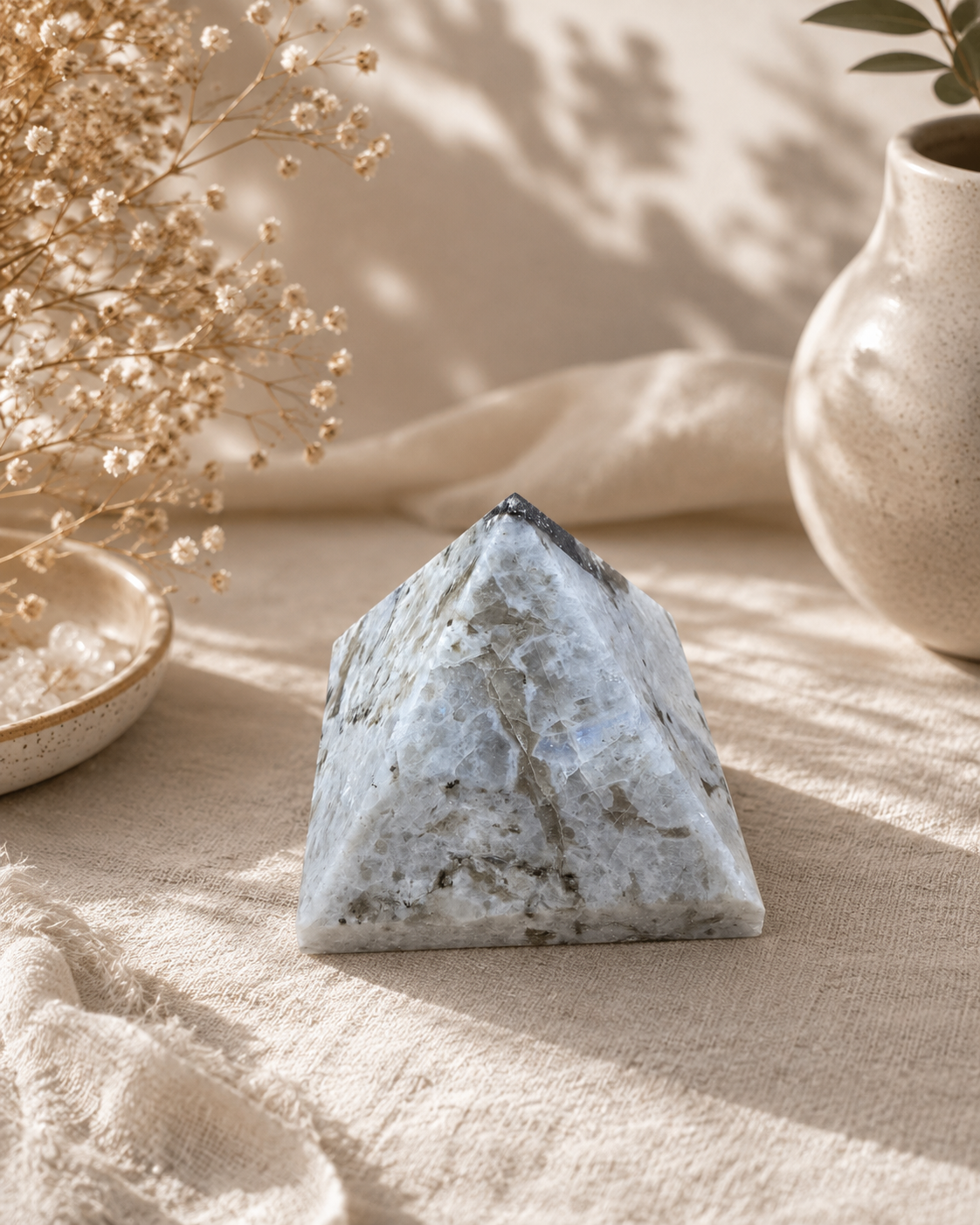 Moonstone 2 to 3 inch pyramid