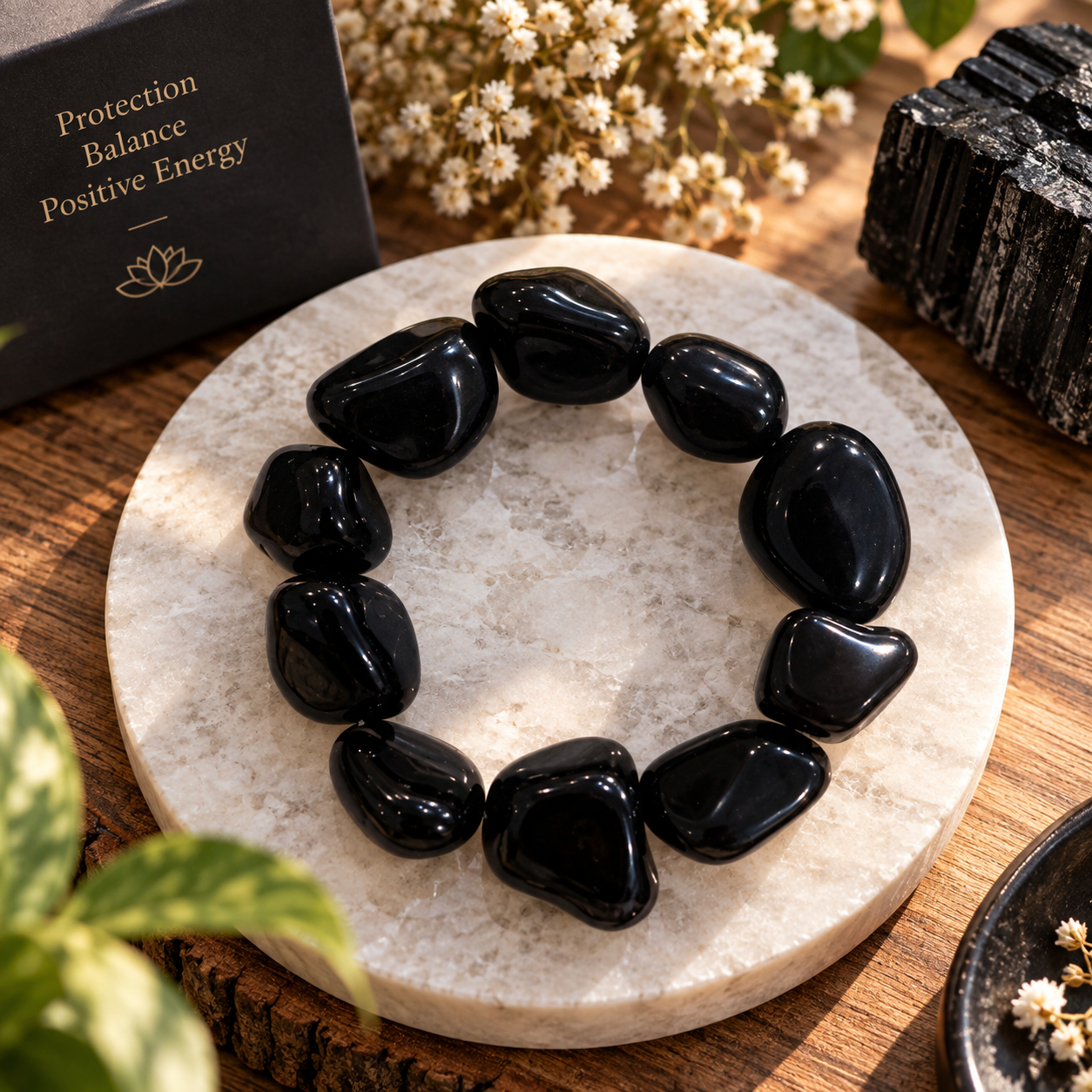 Black Agate tumble bracelet
