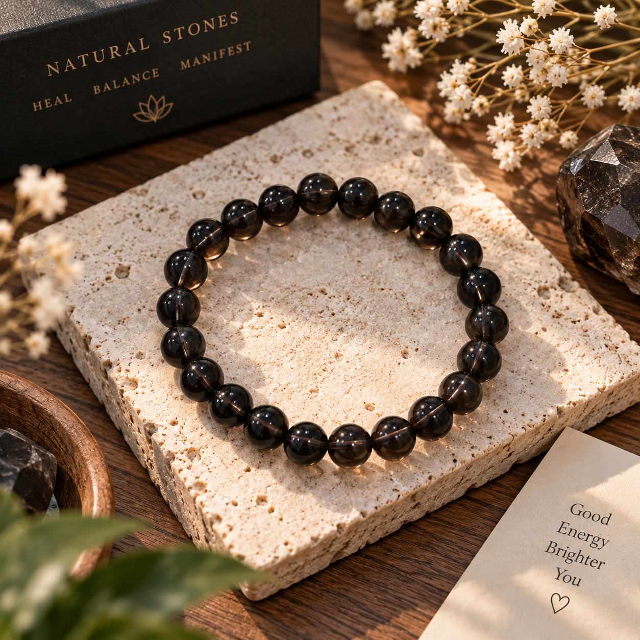 Smoky quartz bracelet 8mm