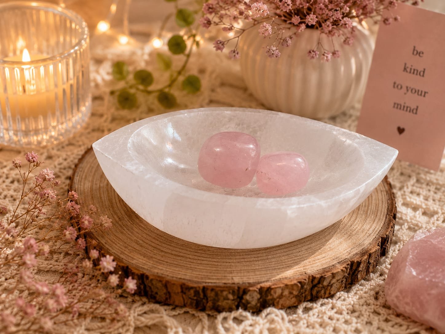 boat shape selenite bowl