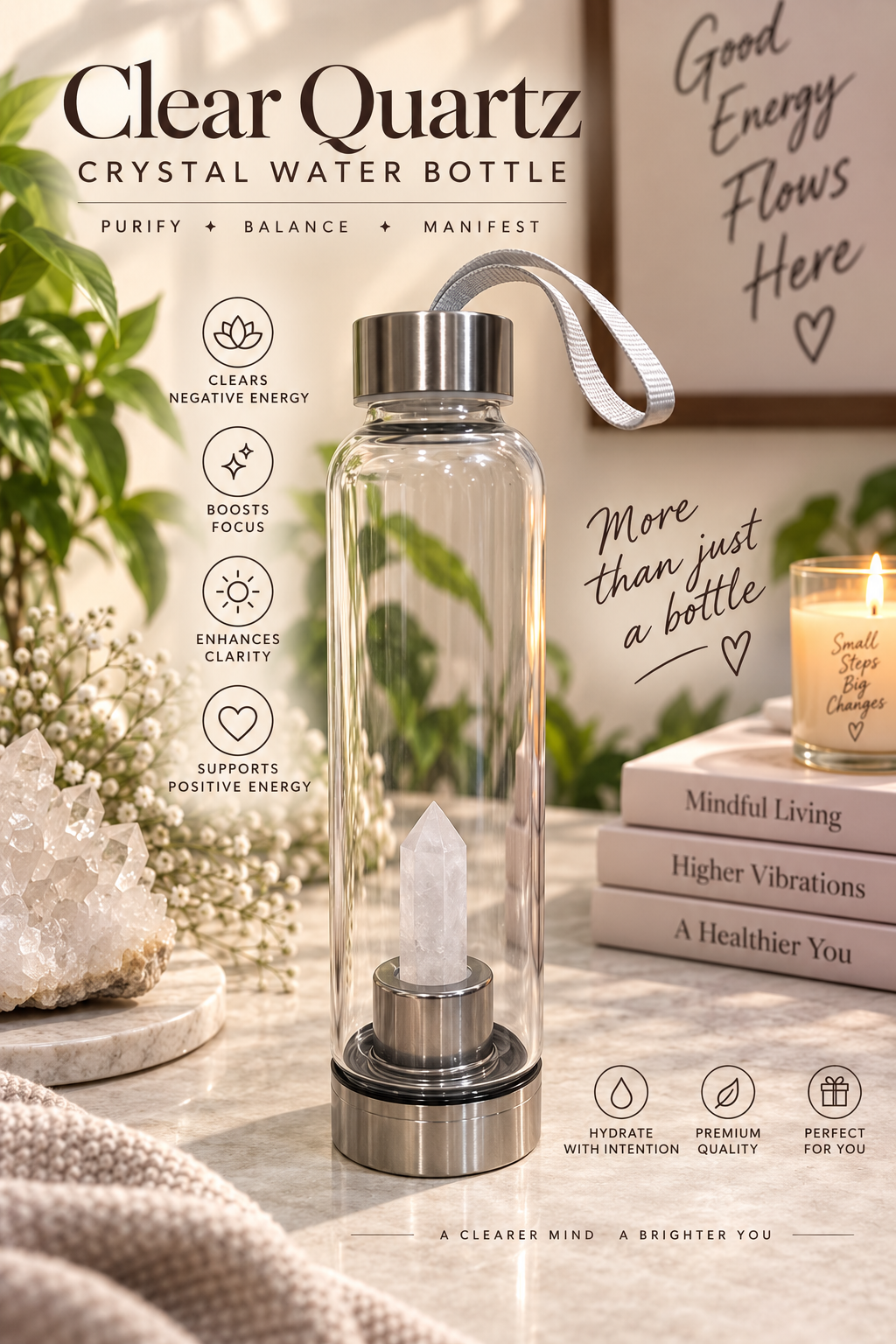 clear quartz bottle