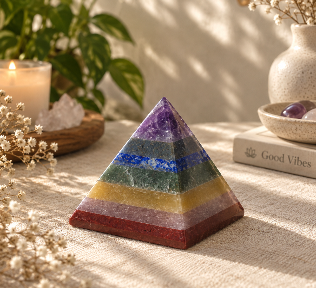 7 chakra (2 to 3 inch) pyramid