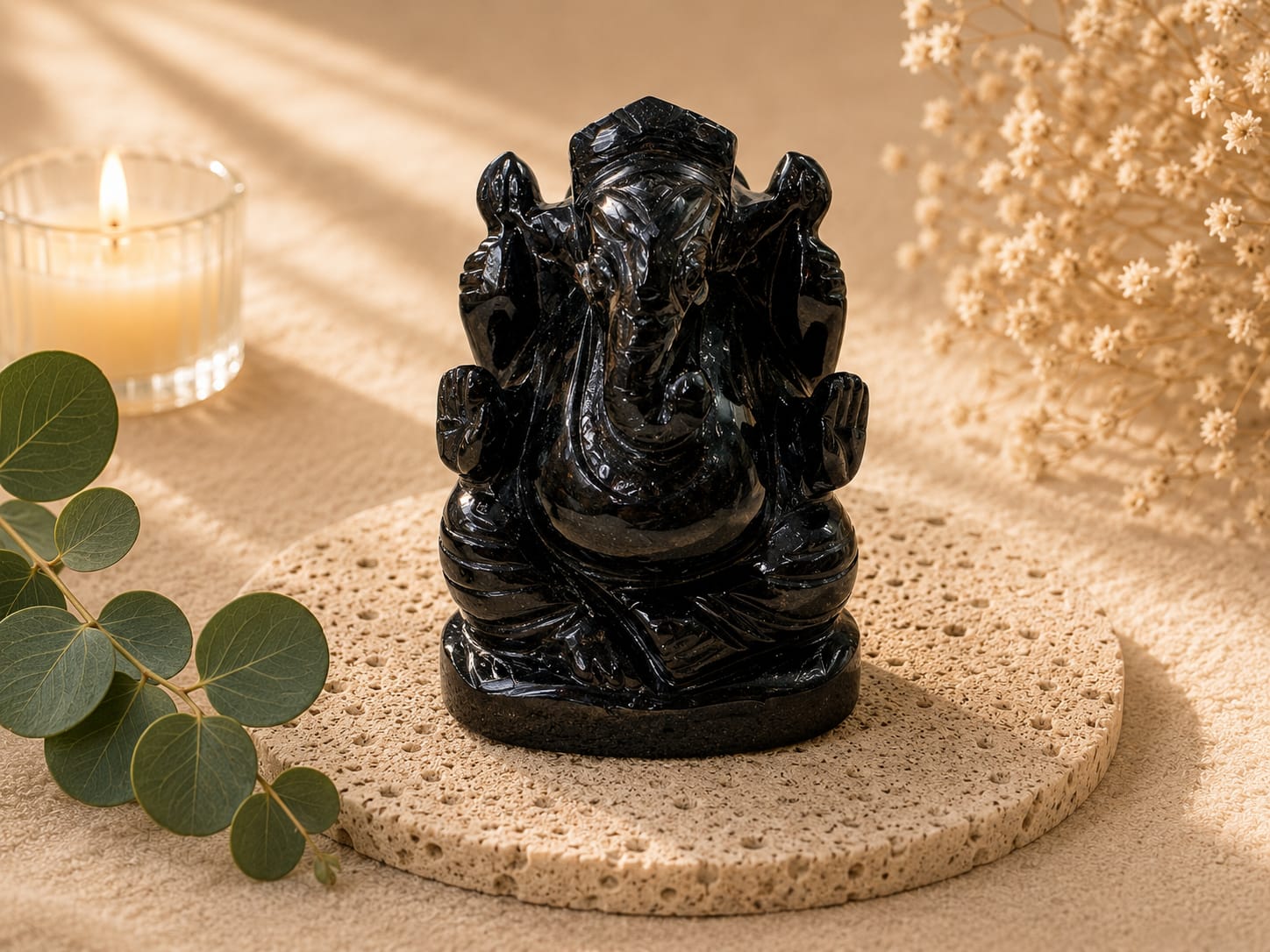 black obsidian ganesha