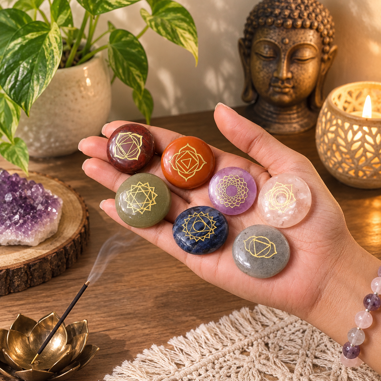 7 chakra round set