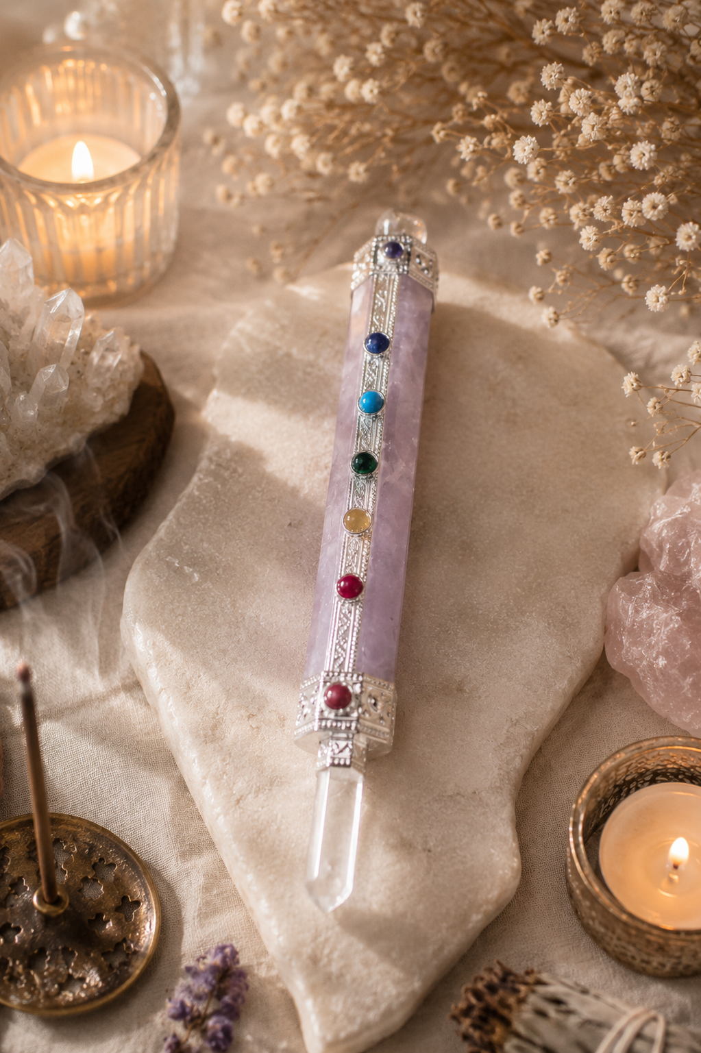 Rose quartz wand