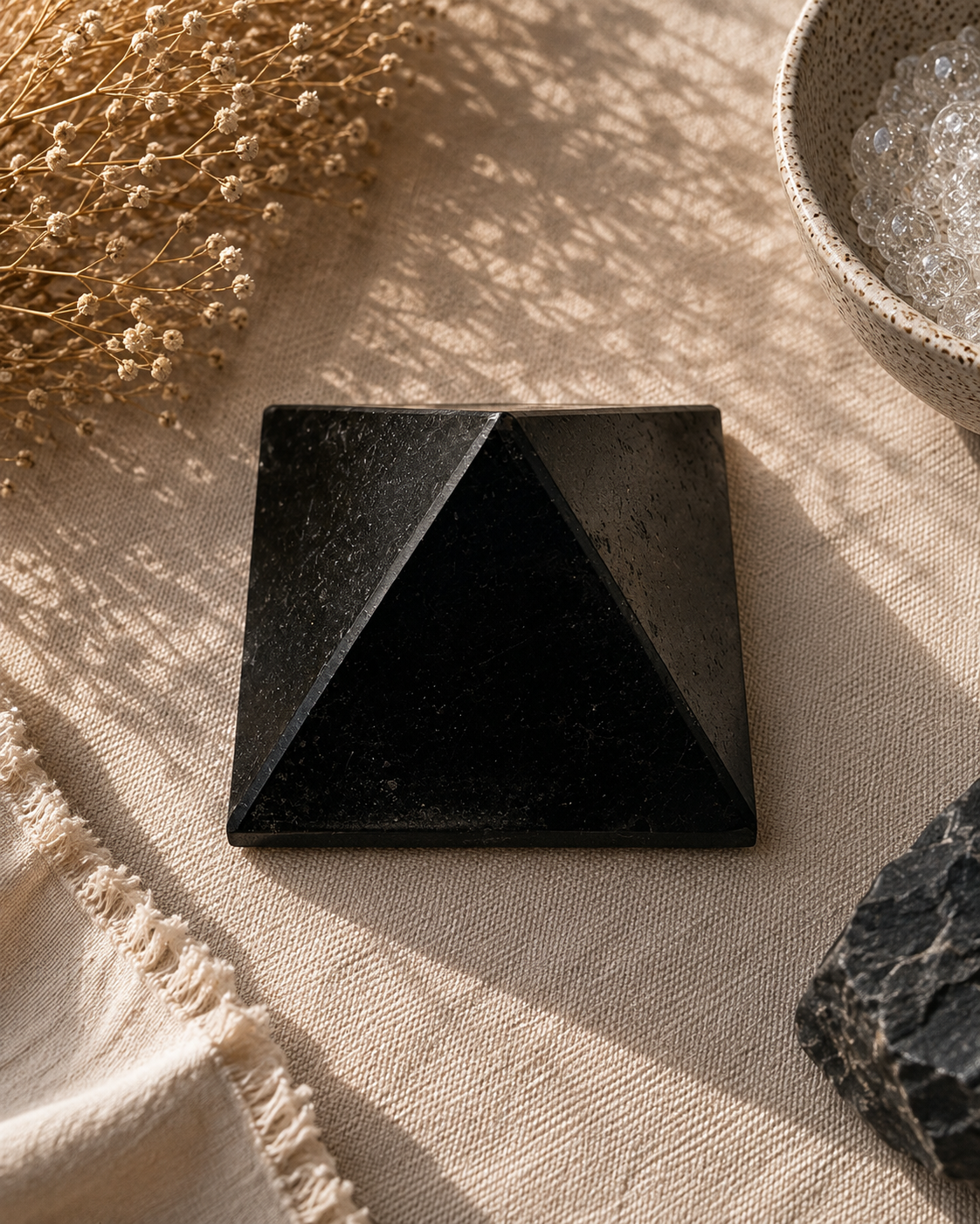 Black tourmaline pyramid (3 to 4 inch)