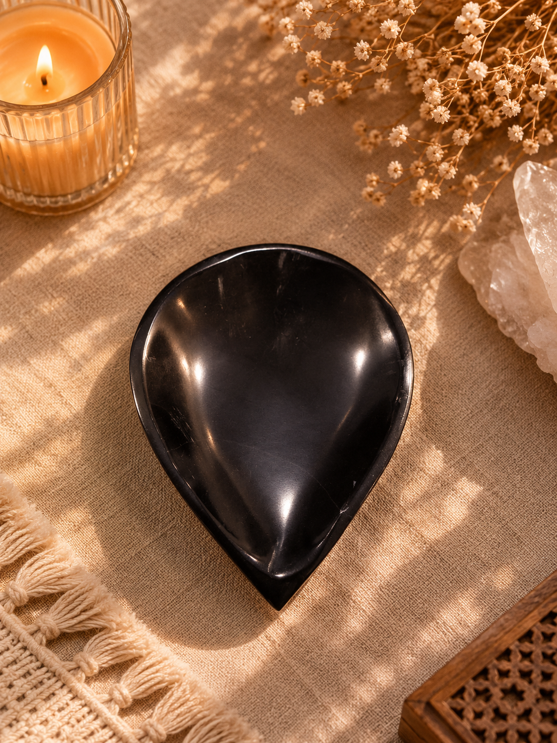 Black tourmaline diya