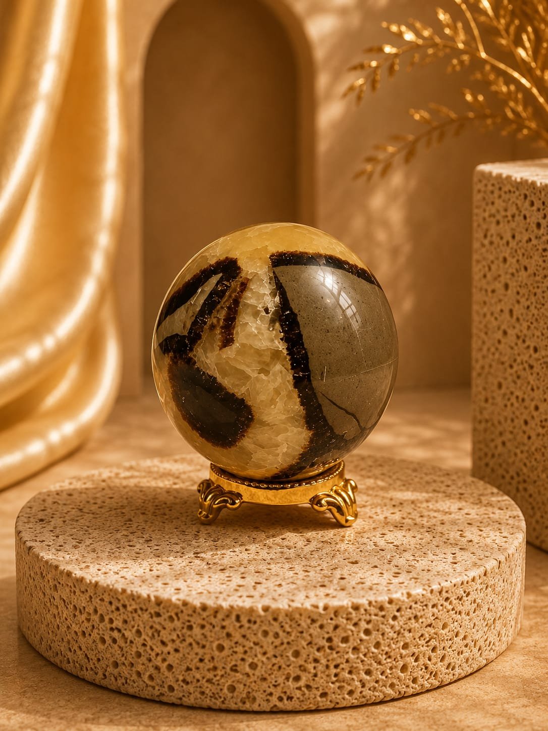 Natural septarian sphere [250 to 300 gms]