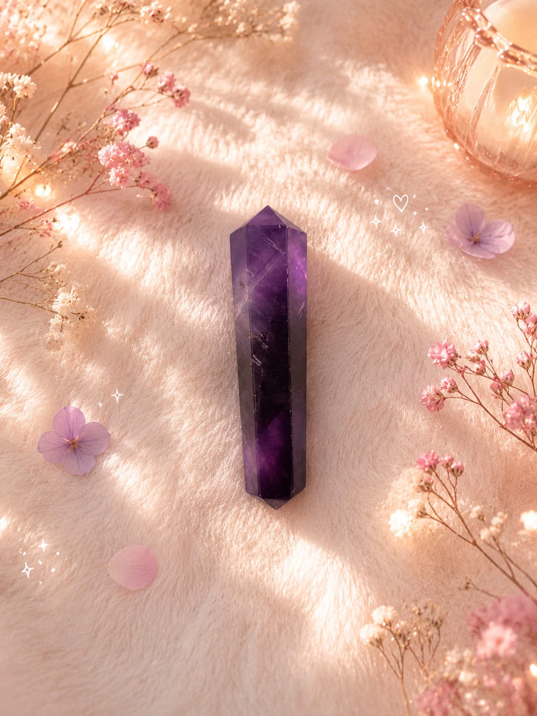 amethyst points ,double terminated pointed crystal pencil(approx 1 ro 2 inch )