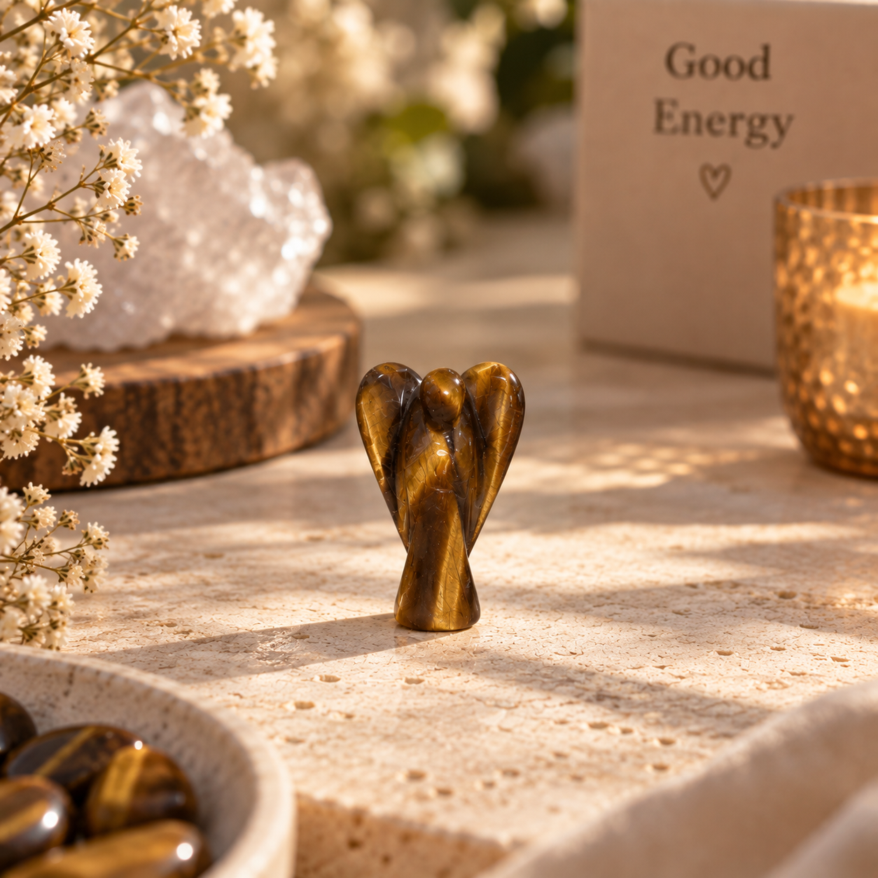 Tiger eye angel 1 inch