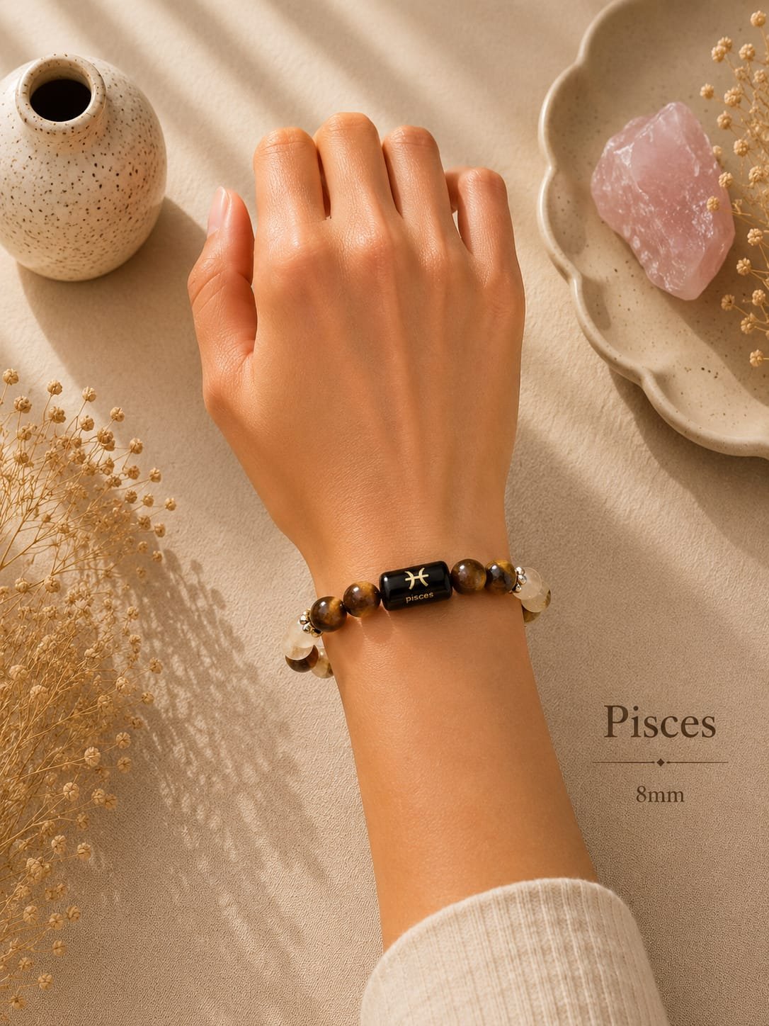 Pisces Zodiac Bracelet (मीन राशि ) 8mm