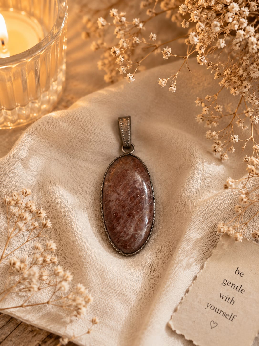 sunstone oval pendant