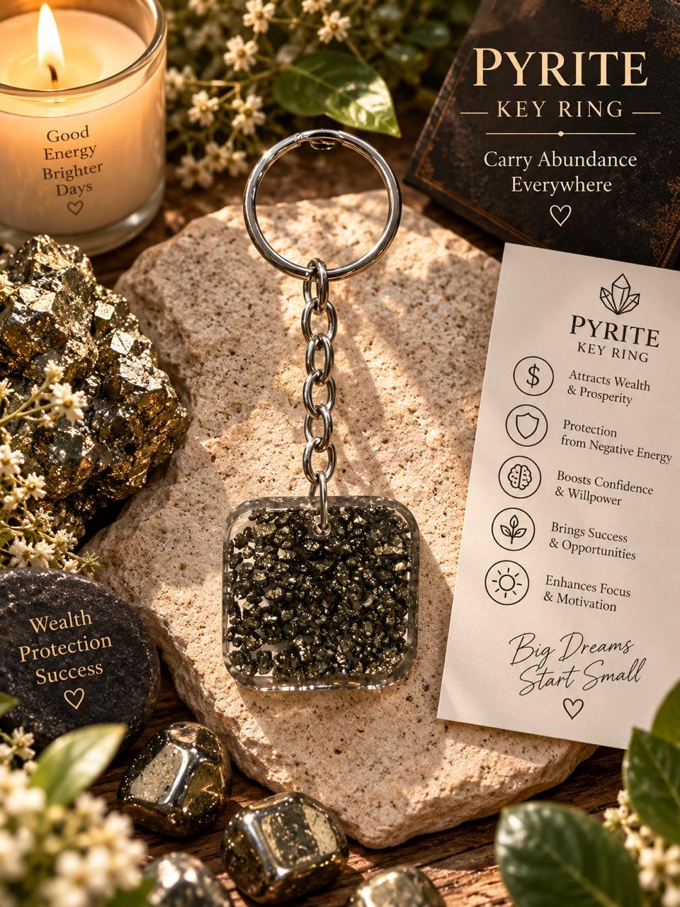 Pyrite Keychain