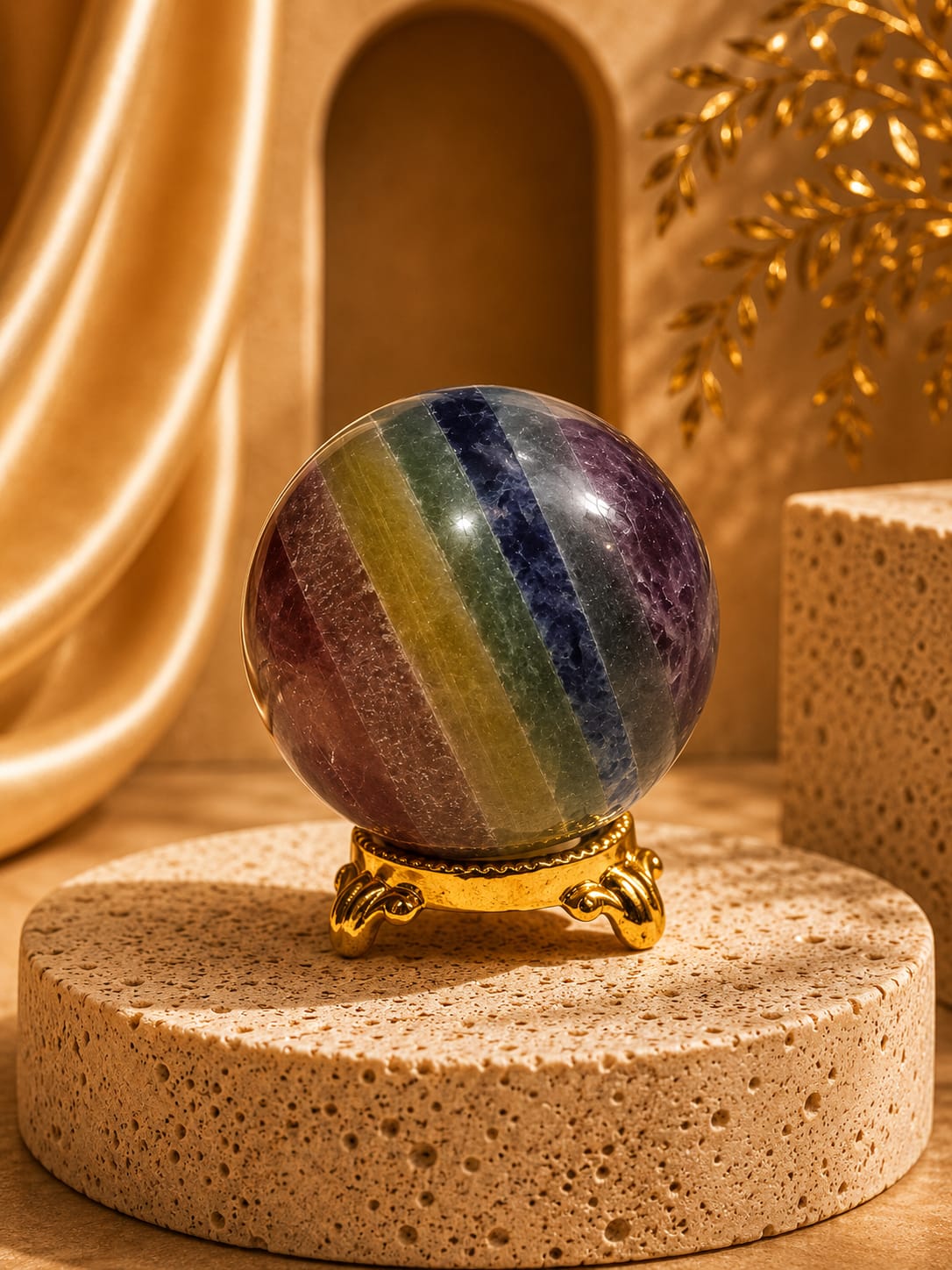7 chakra in 1 sphere (100 to 150 gm)