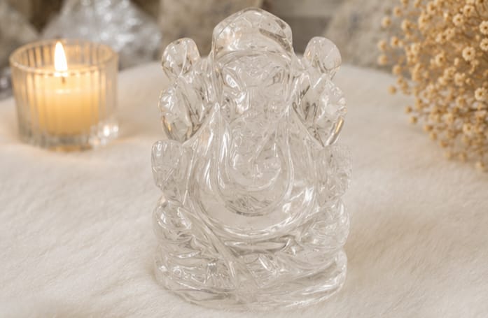 clear quartz ganesha(approx 50 to 100 gm)