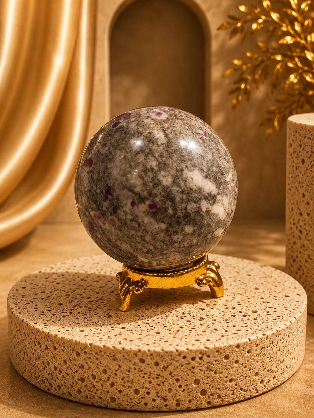 Ruby kyanite sphere
