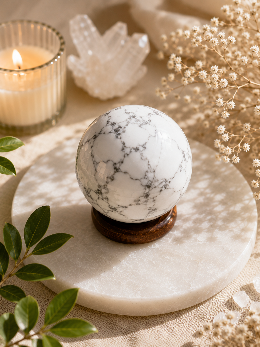 Howlite sphere (150 to 200gm)