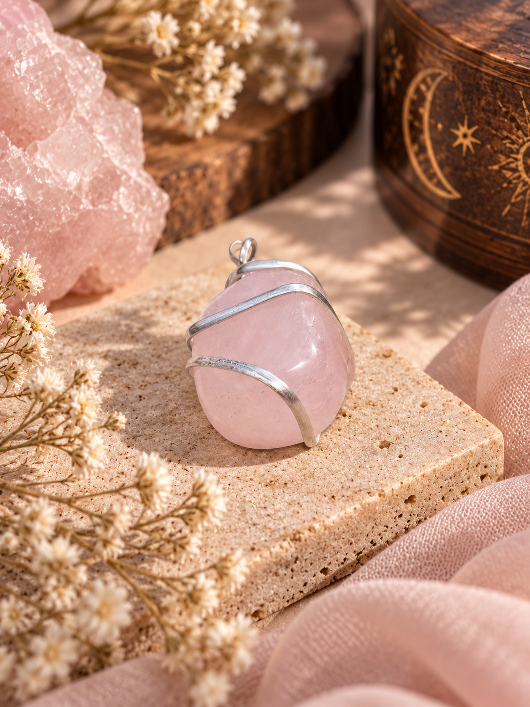 Rose quartz pendant