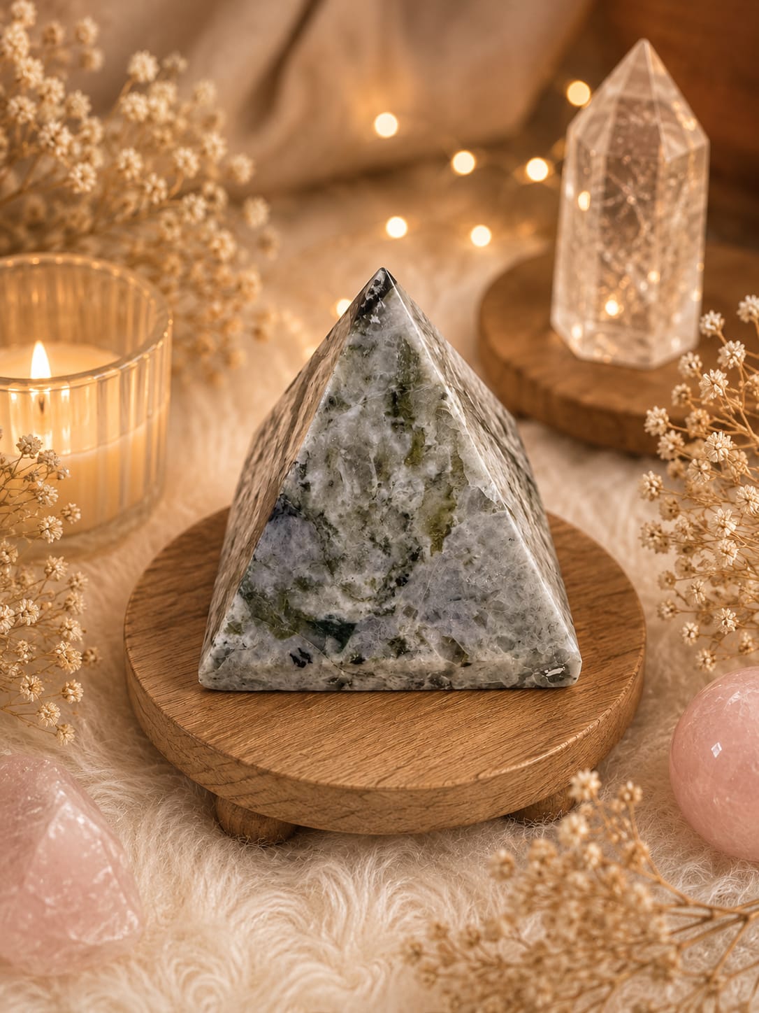 Rainbow moonstone pyramid(2 to 3 inch approx)
