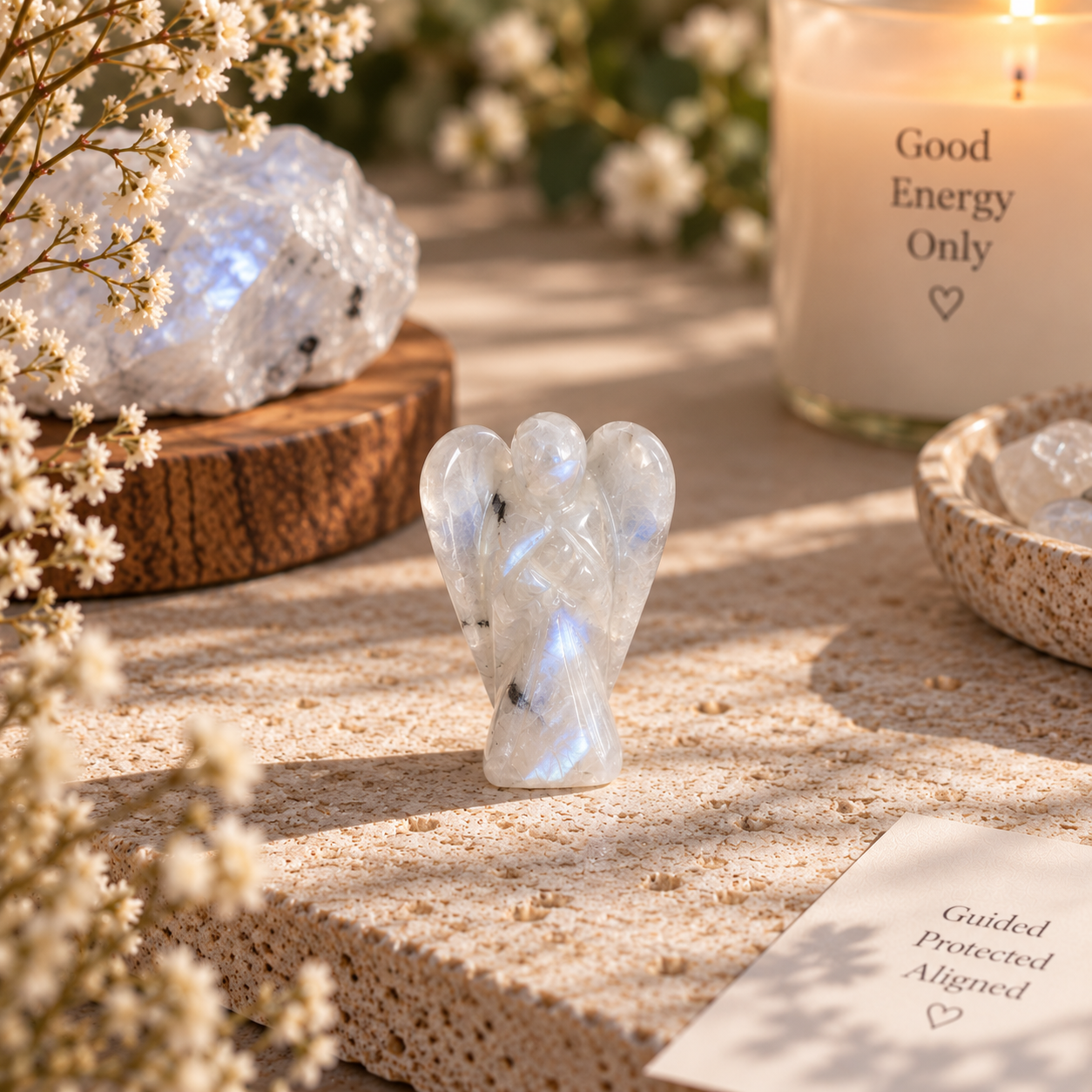 Moonstone angel 1 inch