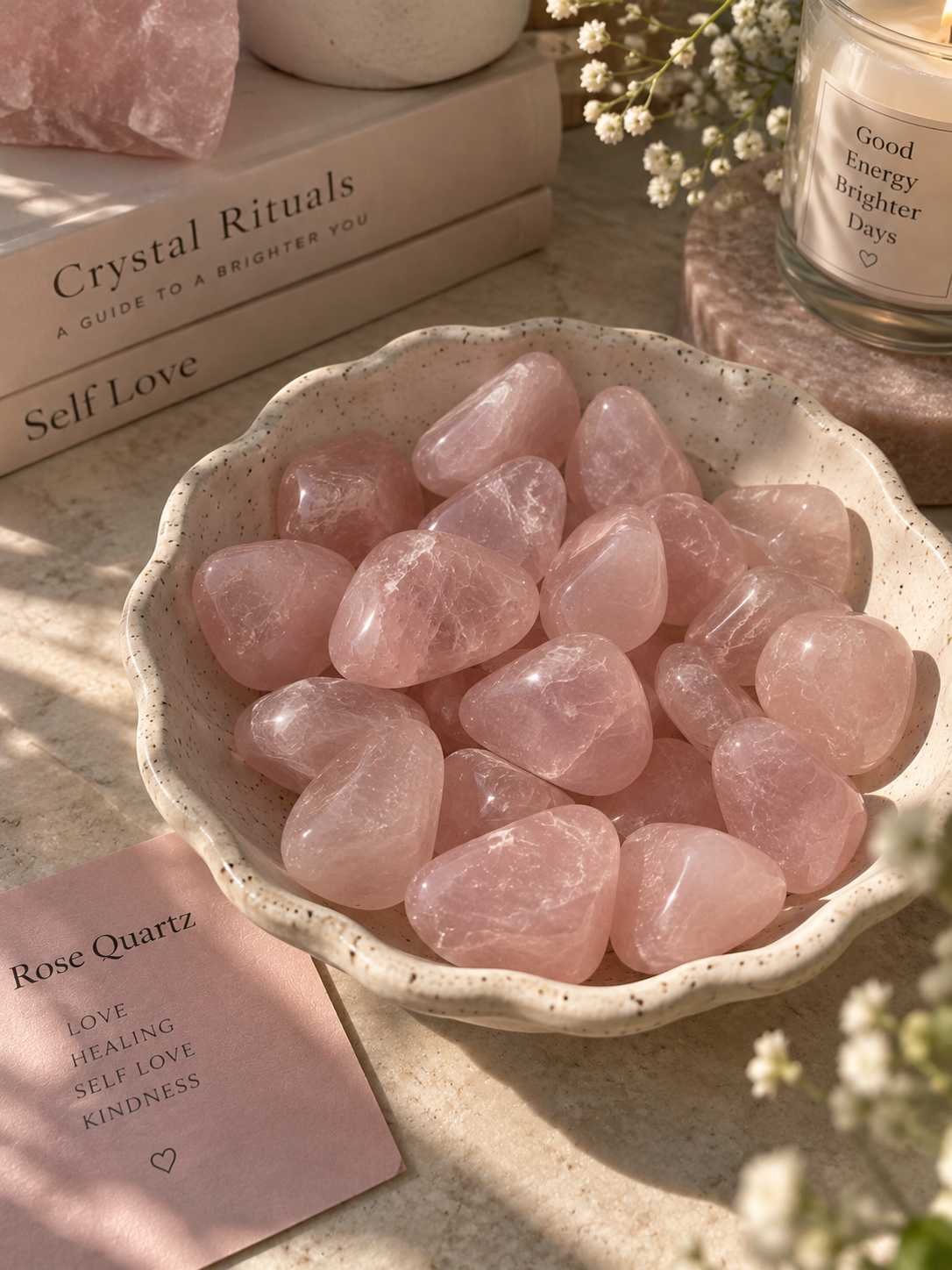 Rose quartz tumble