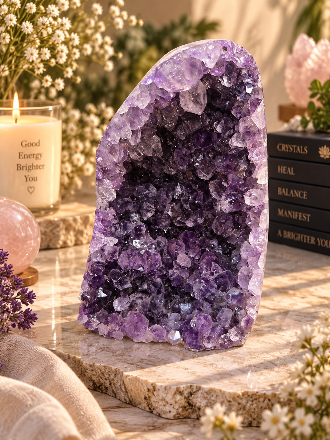 Amethyst geode (580 gm)
