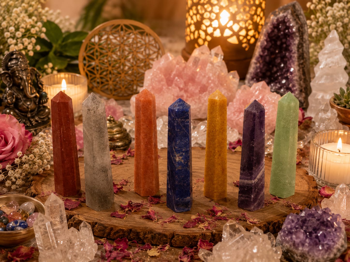7 chakra pencil set(approx 3 to 4 inch )