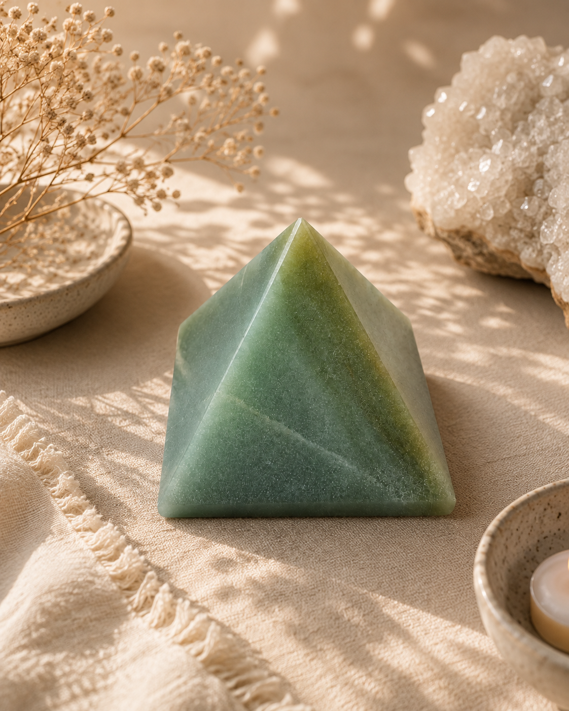Green aventurine pyramid (3 to 4 inch)