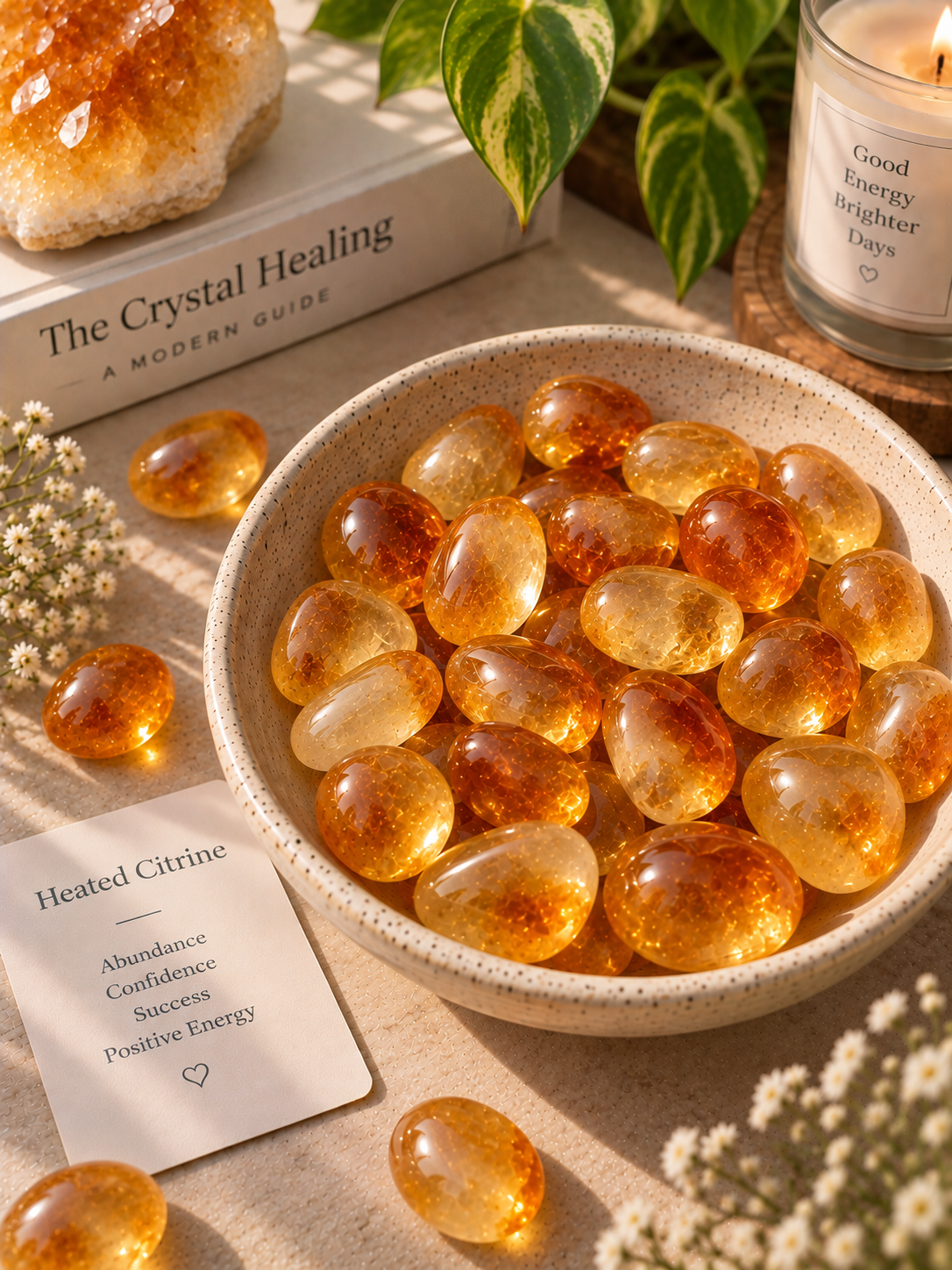 Premium Heated citrine tumble