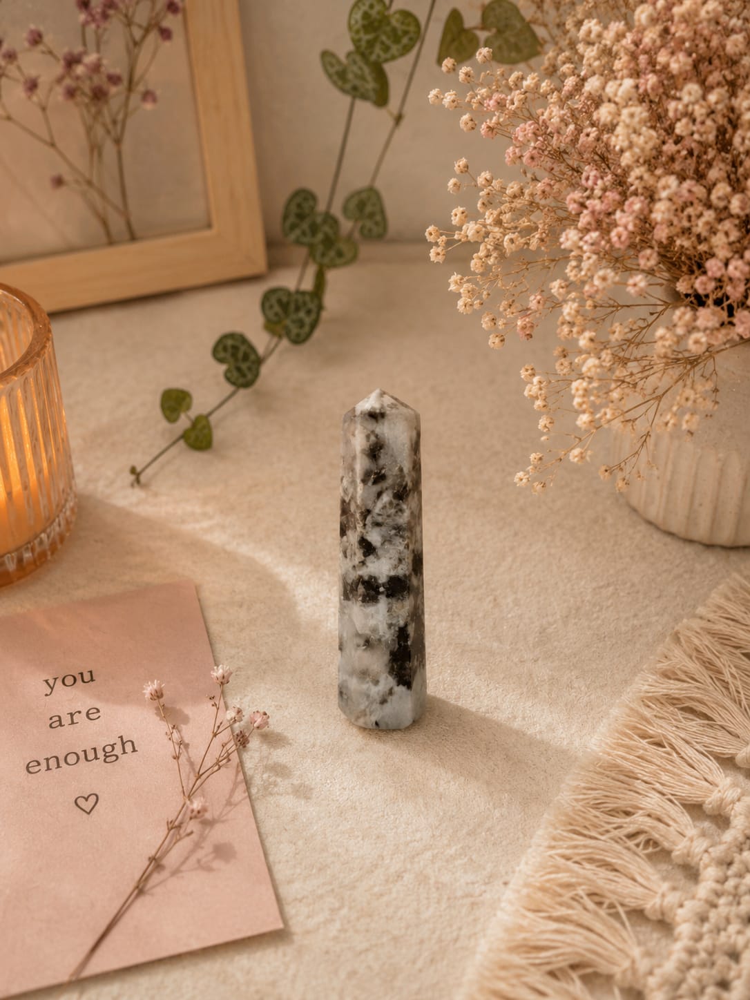rainbow moonstone pencil (1 to 2 inch approx)