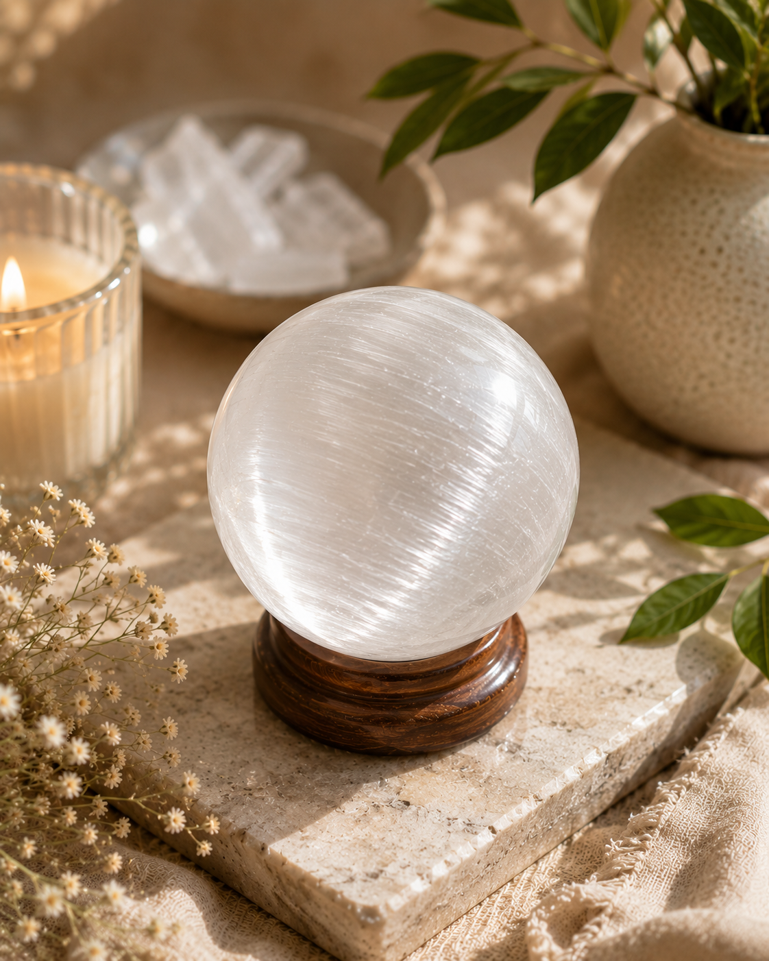 Selenite sphere (250 to 300gm)