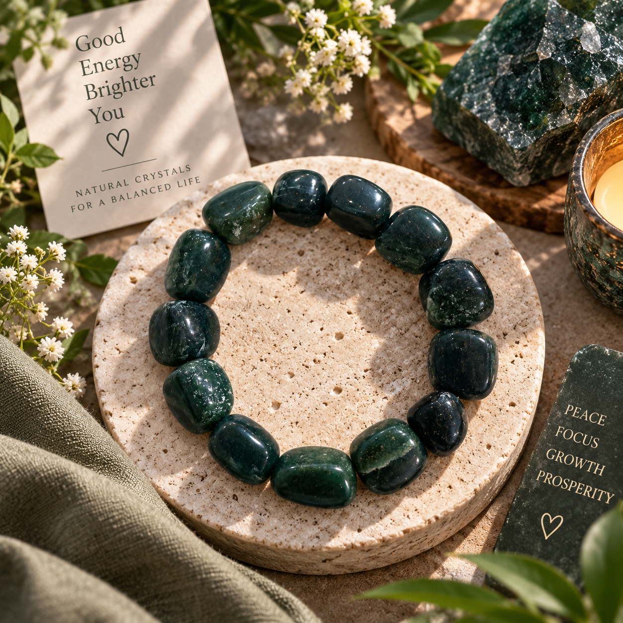 Green jade Tumble bracelet