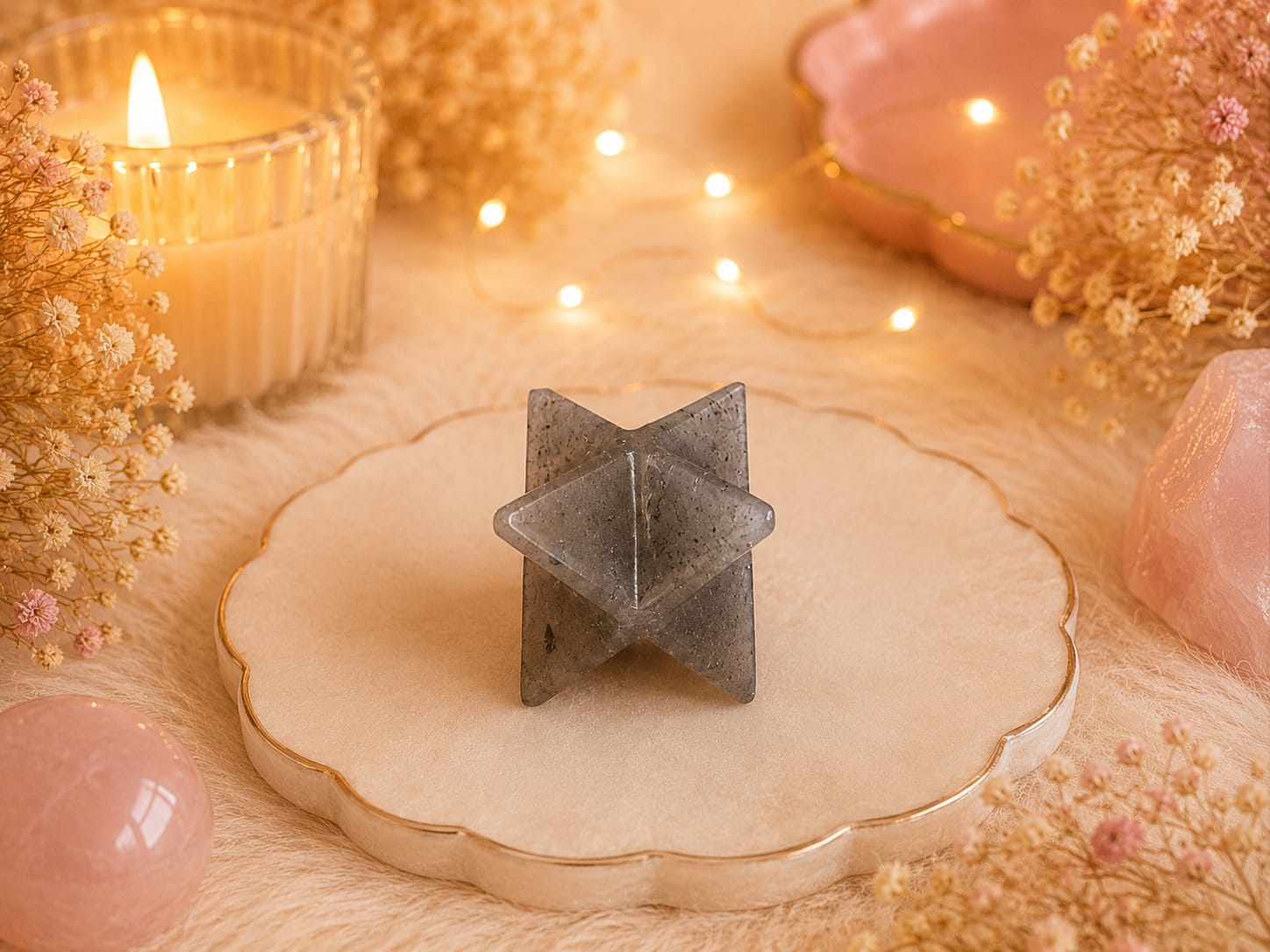 Grey Aventurine Merkaba (Approx. 1 Inch)