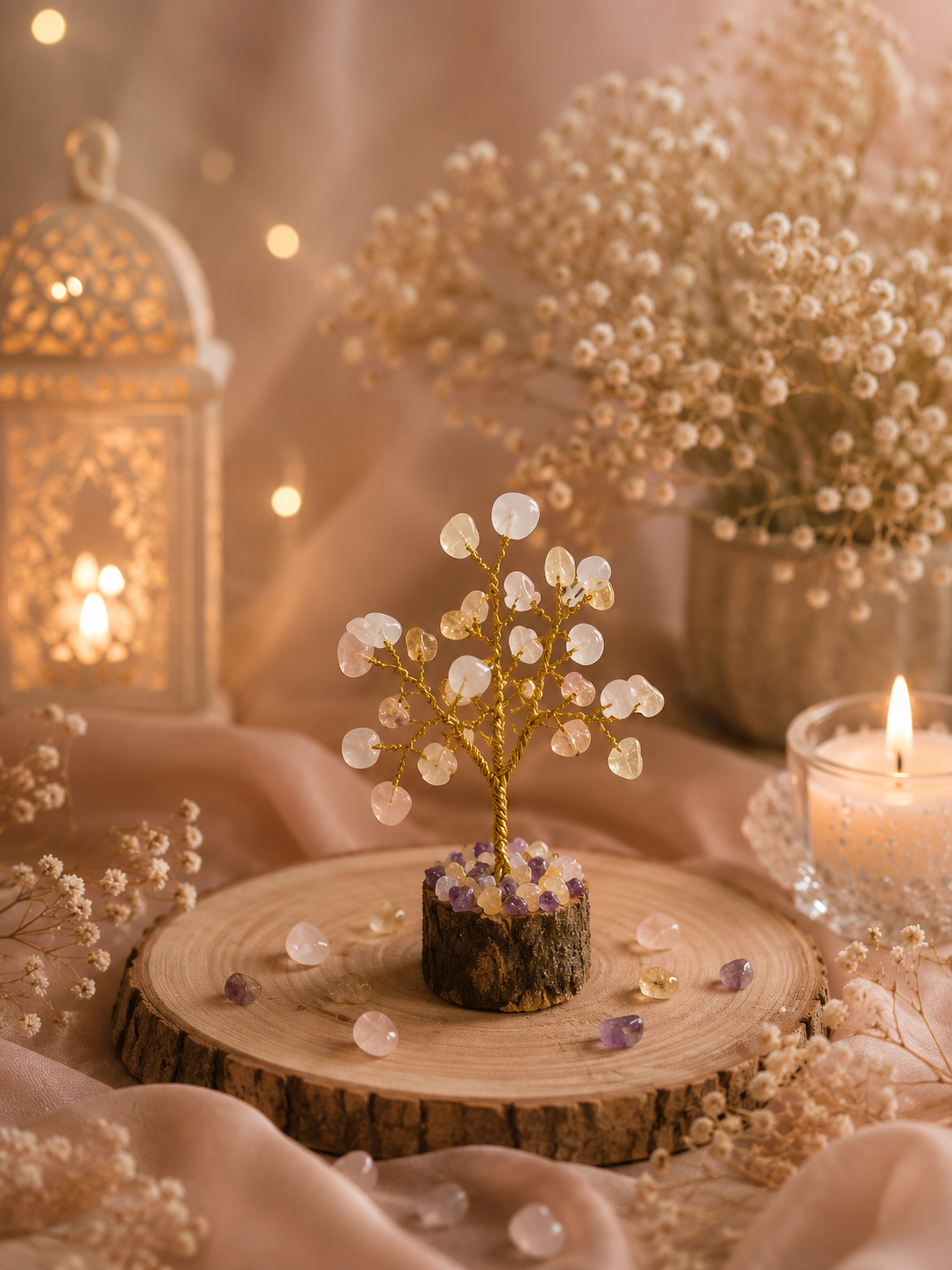 Rose quartz tree mini ( 10 to 20 chips)