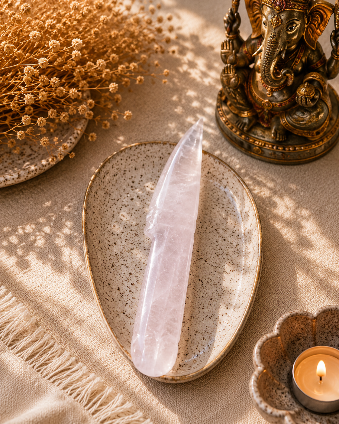 Rose quartz knife