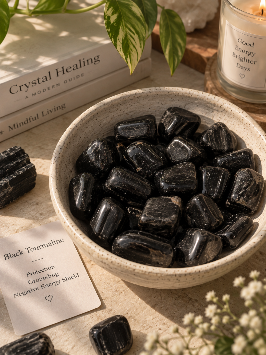 Black tourmaline tumble