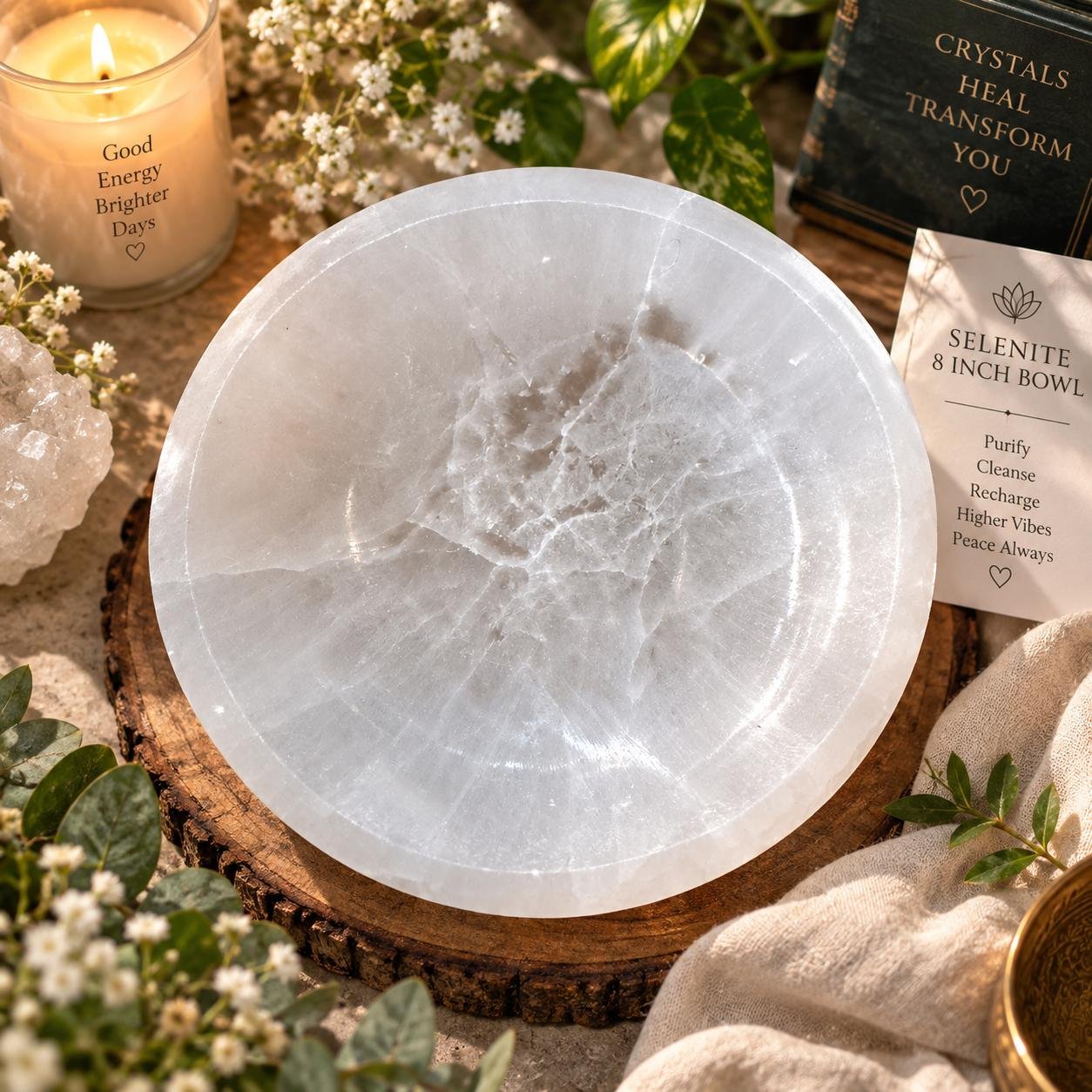 Selenite 8 inch bowl