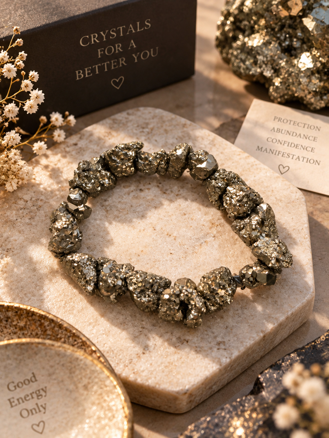 Raw Pyrite bracelet