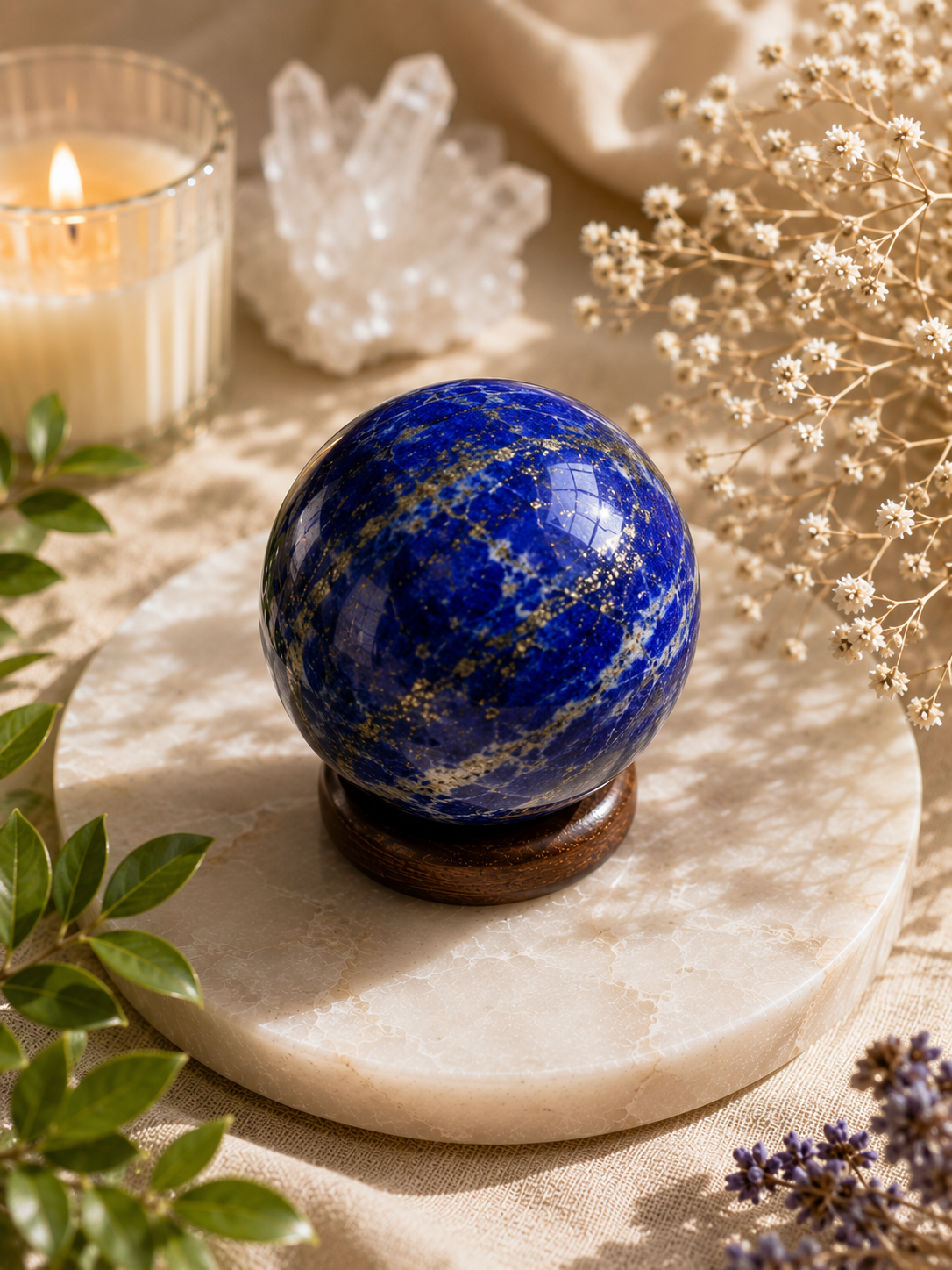 Lapis lazuli sphere (200 to 250 gm)