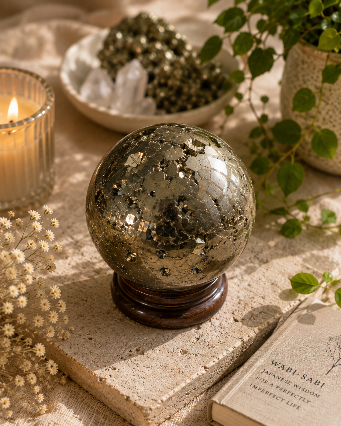 pyrite druzy ball