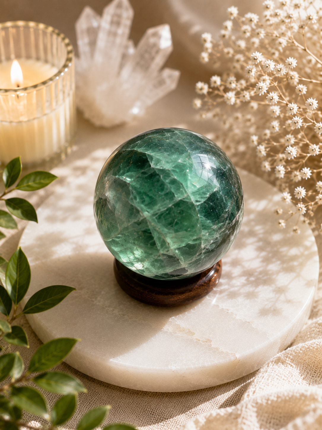 Green Fluorite sphere