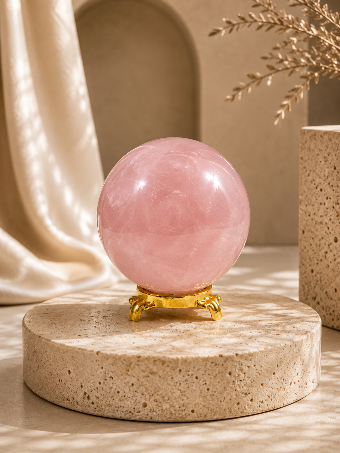 Rose quartz sphere