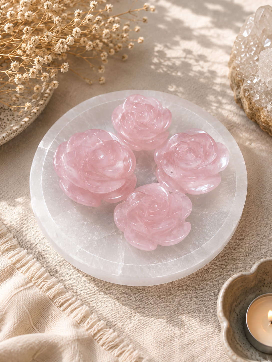 Rose quartz flower