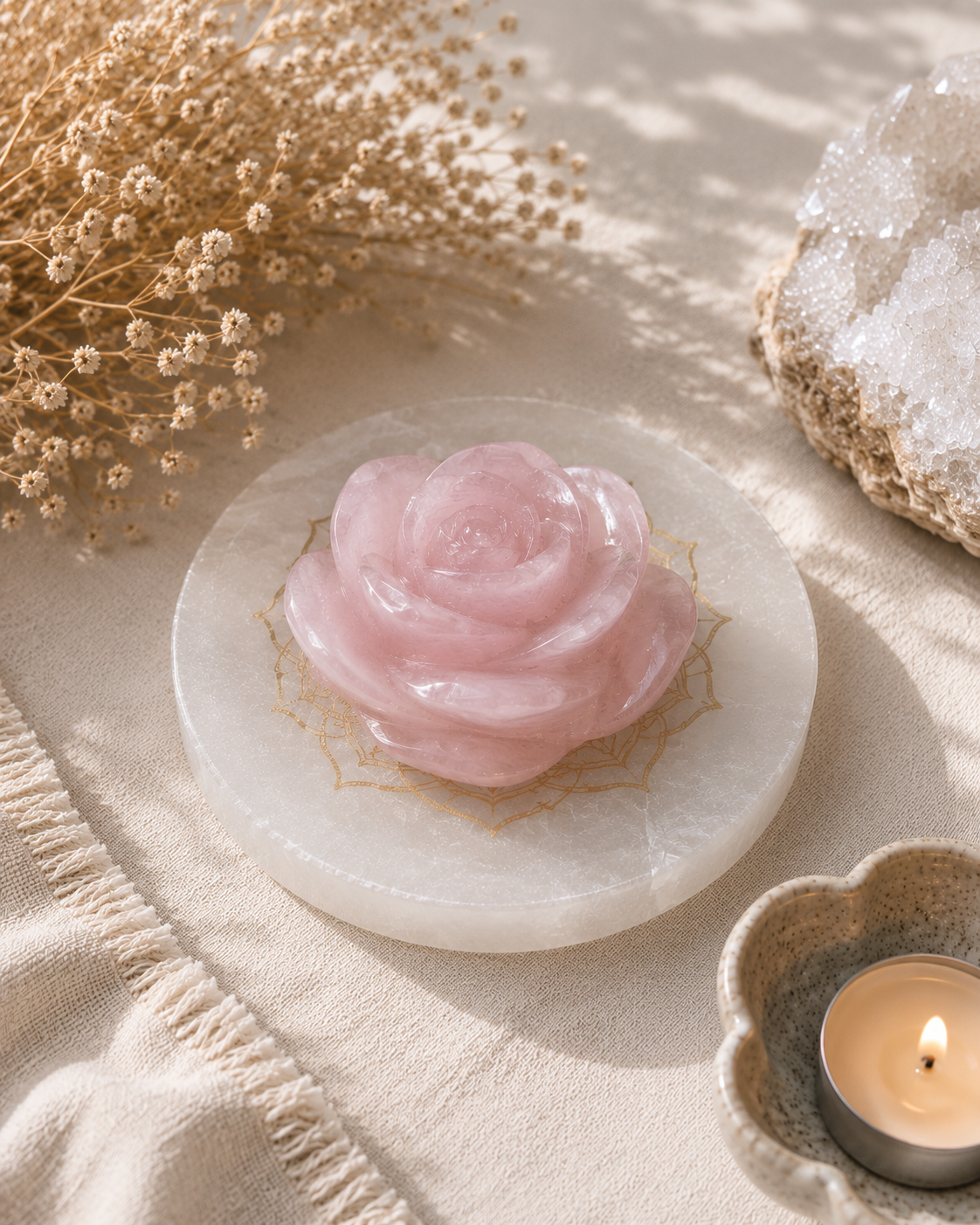 Rose quartz flower