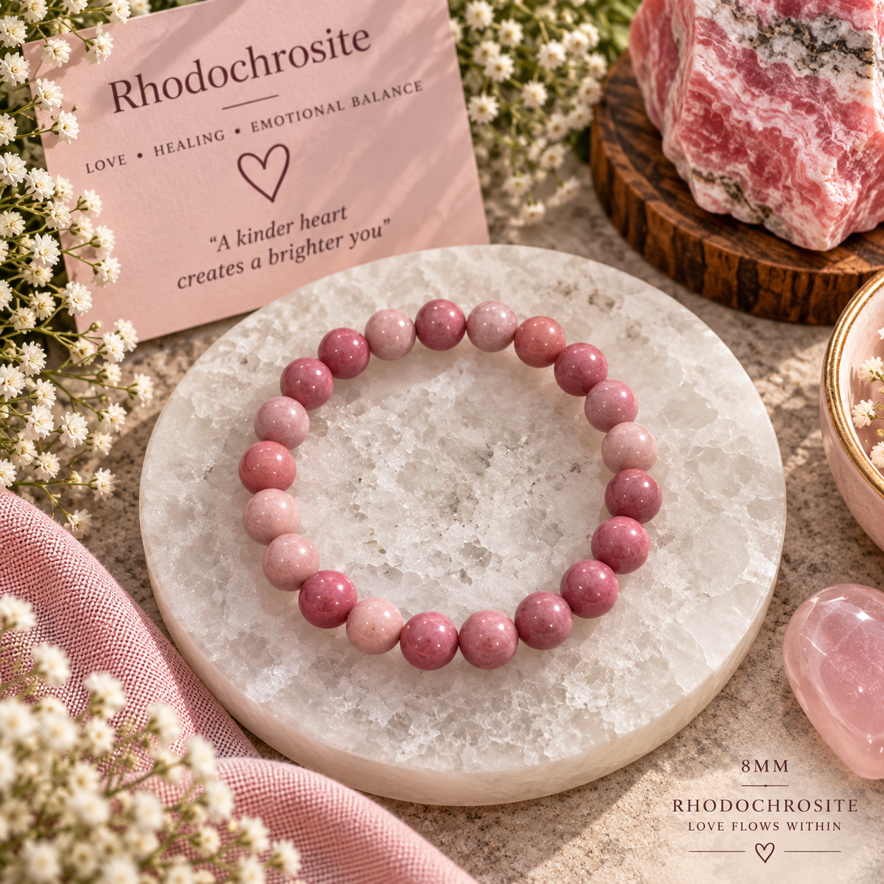 Rhodochrosite bracelet